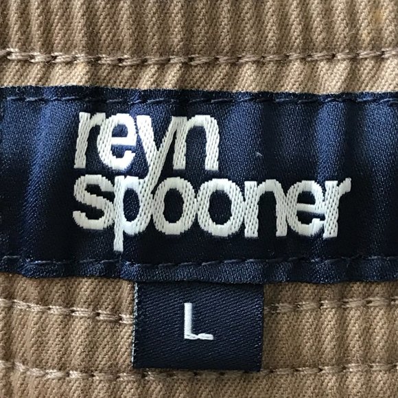 Reyn Spooner Khaki Pants Men Size Large Brown Tie Waist Mid Rise Straight Leg - Picture 3 of 16